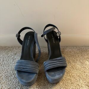 Stuart Weitzman Navy Platform Sandals